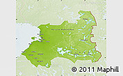 Physical Map of Oulu, lighten