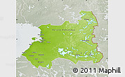 Physical Map of Oulu, lighten, semi-desaturated