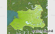 Physical Map of Oulu, satellite outside