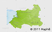 Physical Map of Oulu, single color outside