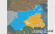 Political Map of Oulu, darken, semi-desaturated
