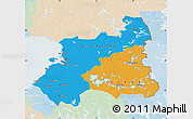 Political Map of Oulu, lighten