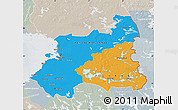 Political Map of Oulu, lighten, semi-desaturated