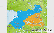 Political Map of Oulu, physical outside