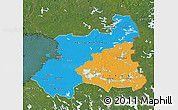 Political Map of Oulu, satellite outside