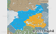Political Map of Oulu, semi-desaturated