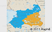 Political Map of Oulu, shaded relief outside