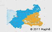 Political Map of Oulu, single color outside