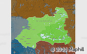 Political Shades Map of Oulu, darken