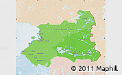 Political Shades Map of Oulu, lighten