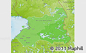 Political Shades Map of Oulu, physical outside
