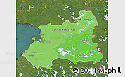 Political Shades Map of Oulu, satellite outside