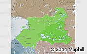 Political Shades Map of Oulu, semi-desaturated