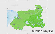 Political Shades Map of Oulu, single color outside