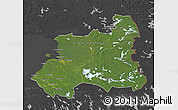 Satellite Map of Oulu, darken, desaturated