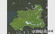 Satellite Map of Oulu, darken, semi-desaturated