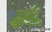 Satellite Map of Oulu, semi-desaturated