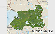 Satellite Map of Oulu, shaded relief outside