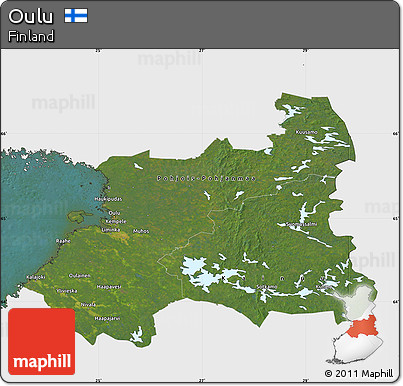 Satellite Map of Oulu, single color outside
