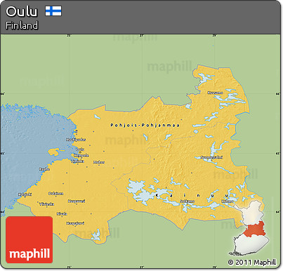Savanna Style Map of Oulu, single color outside