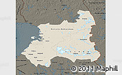 Shaded Relief Map of Oulu, darken