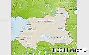Shaded Relief Map of Oulu, physical outside
