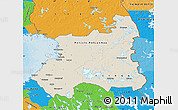 Shaded Relief Map of Oulu, political outside