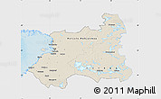 Shaded Relief Map of Oulu, single color outside
