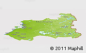Physical Panoramic Map of Oulu, cropped outside