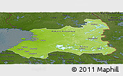 Physical Panoramic Map of Oulu, darken