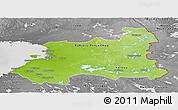 Physical Panoramic Map of Oulu, desaturated