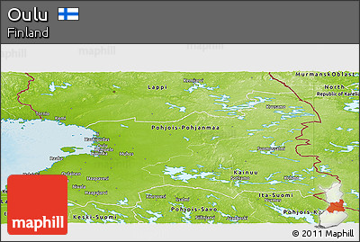 Physical Panoramic Map of Oulu