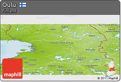 Physical Panoramic Map of Oulu