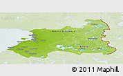Physical Panoramic Map of Oulu, lighten