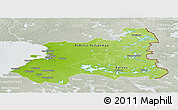 Physical Panoramic Map of Oulu, lighten, semi-desaturated