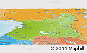 Physical Panoramic Map of Oulu, political shades outside