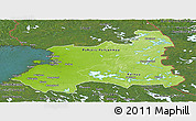 Physical Panoramic Map of Oulu, satellite outside