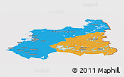 Political Panoramic Map of Oulu, cropped outside