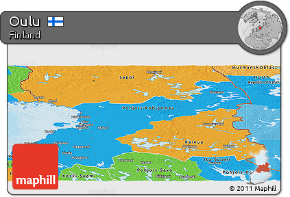 Political Panoramic Map of Oulu