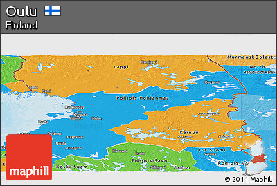 Political Panoramic Map of Oulu