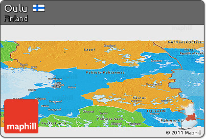 Political Panoramic Map of Oulu