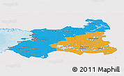 Political Panoramic Map of Oulu, single color outside