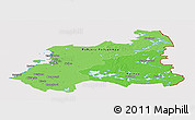 Political Shades Panoramic Map of Oulu, cropped outside