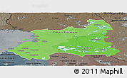 Political Shades Panoramic Map of Oulu, darken, semi-desaturated