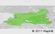 Political Shades Panoramic Map of Oulu, lighten, desaturated