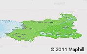 Political Shades Panoramic Map of Oulu, single color outside