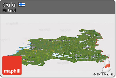 Satellite Panoramic Map of Oulu, cropped outside