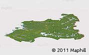 Satellite Panoramic Map of Oulu, cropped outside