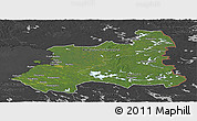 Satellite Panoramic Map of Oulu, darken, desaturated