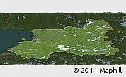 Satellite Panoramic Map of Oulu, darken